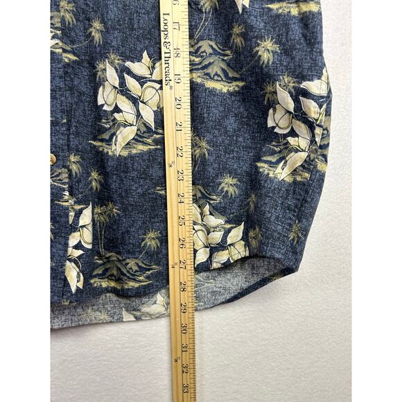 Mens Natural Issue vintage Hawaiian shirt floral palm tree short sleeve large ￼ - Picture 7 of 7